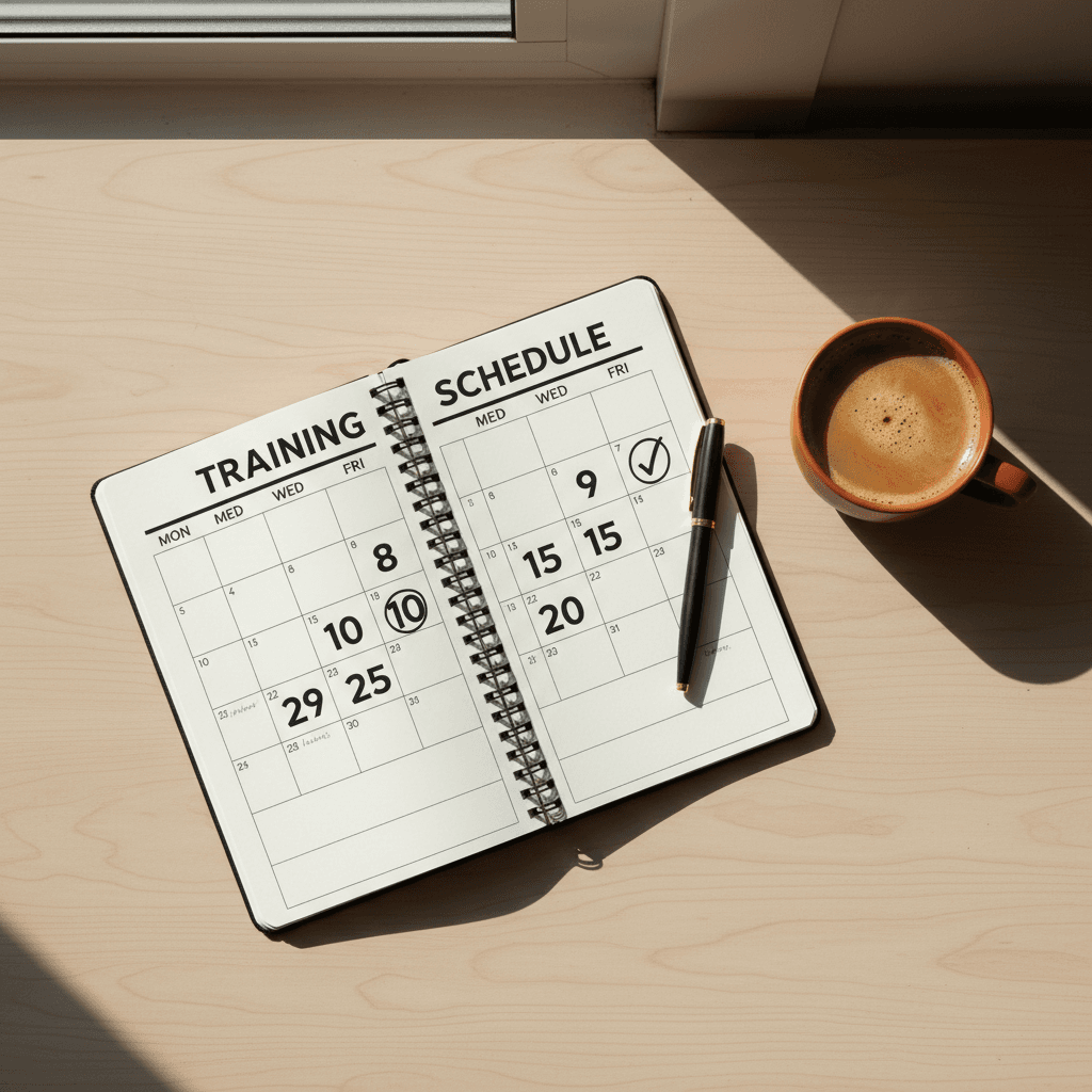 Schedule showing flexible training times